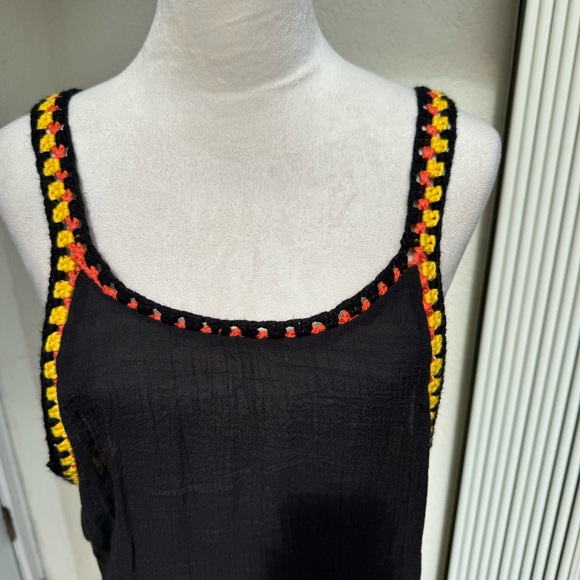 SHEIN- Hi/Low Sun Dress. Orange/Yellow Crotchet work @Hem/Neckline.Size S - Picture 3 of 9